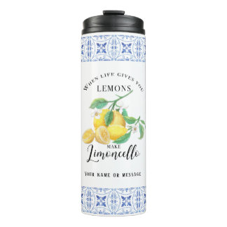 Limoncello Lemons Watercolor Floral Italian Tile タンブラー
