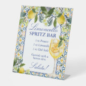 Limoncello Spritz Bar Italian lemon bridal shower 台座サイン (正面)