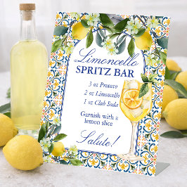 Limoncello Spritz Bar Italian lemon bridal shower 台座サイン