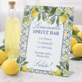 Limoncello Spritz Bar Italian lemon bridal shower 台座サイン