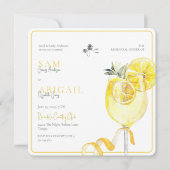 Limoncello Tropical Rehearsal Dinner Square 招待状 (正面)