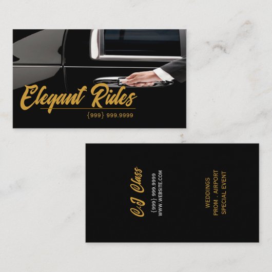 Limousines Car Services Driver Business Card 名刺 (正面/裏面)