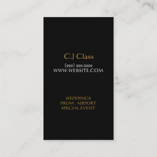 Limousines Limo Car Services Driver Business Card 名刺 (裏面)