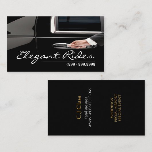 Limousines Limo Car Services Driver Business Card 名刺 (正面/裏面)