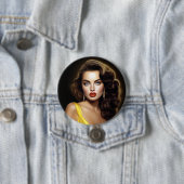 Lina – モすごいデルラテンアメリカ系女性! 缶バッジ (インサイチュ)