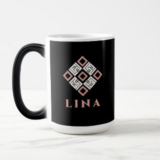 LINA 名前 マグカップ | モダン・クーフィック幾何学模様デザイン