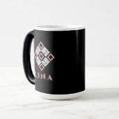 LINA 名前 マグカップ | モダン・クーフィック幾何学模様デザイン (正面左)