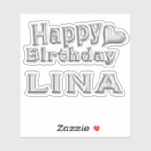Lina Happy Birthday silver Aufkleber Sticker シール (シート)