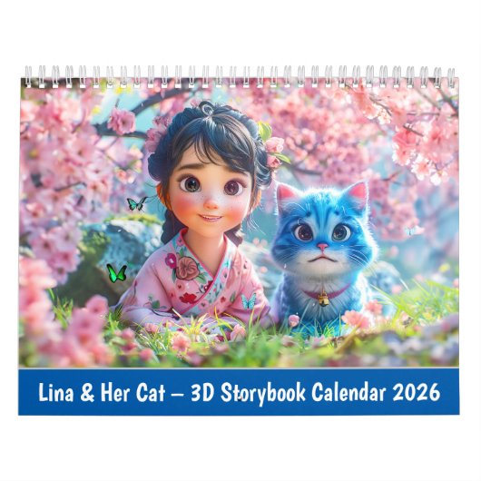 Lina & Her Cat – 3D Storybook Calendar 2026 カレンダー (カバー)