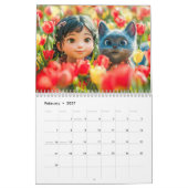Lina & Her Cat – 3D Storybook Calendar 2026 カレンダー (2月 2027)
