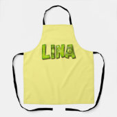 Lina Name Kiwi Design Küchenschürze Schürze エプロン (正面)