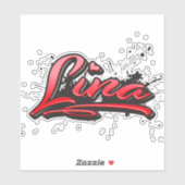 Lina red Heart Graffiti Aufkleber Sticker シール (シート)
