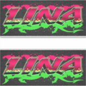 Lina Vorname Name Graffiti Aufkleber Sticker シール (正面)