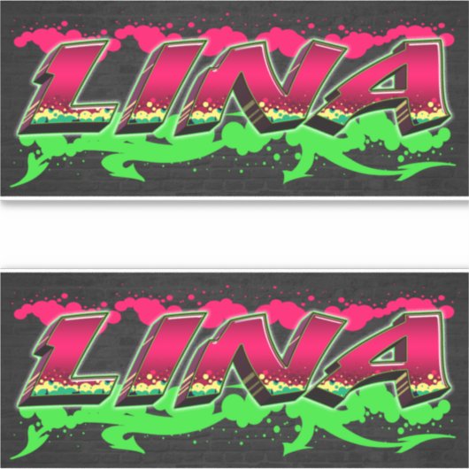 Lina Vorname Name Graffiti Aufkleber Sticker シール (正面)