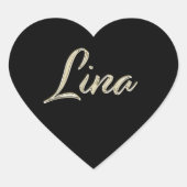 Lina white gold Handwriting Aufkleber Herz ハートシール (正面)