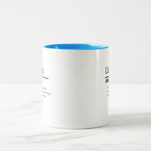 Lincoln、男のパーソナライズされた子の名前定義 ツートーンマグカップ (中央)