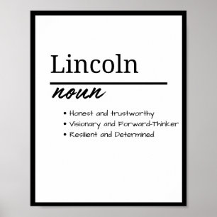 Lincoln、男のパーソナライズされた子の名前定義 ポスター