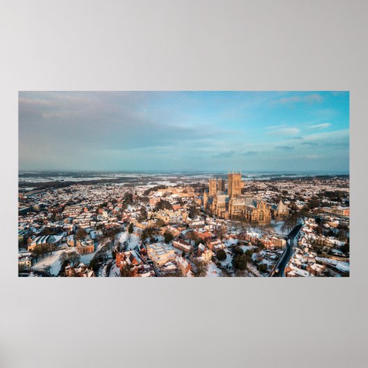Lincoln Cathedral Winter Scene, UK ポスター (正面)