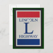 LiNcoln Highway Road Signはがき ポストカード (正面/裏面)