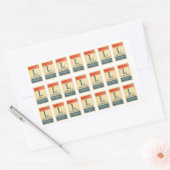 Lincoln Highway Watercolor Sticker 長方形シール (封筒)