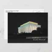 Lincoln Memorial at Night Washington DC ポストカード (正面/裏面)