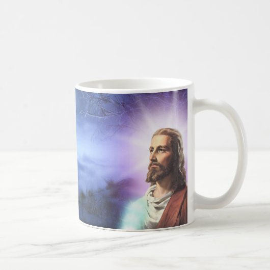 linda caneca com a imagem de Jesus. コーヒーマグカップ (右)