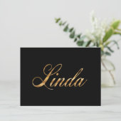 Linda gold Design Lettering Karte カード (スタンド正面)
