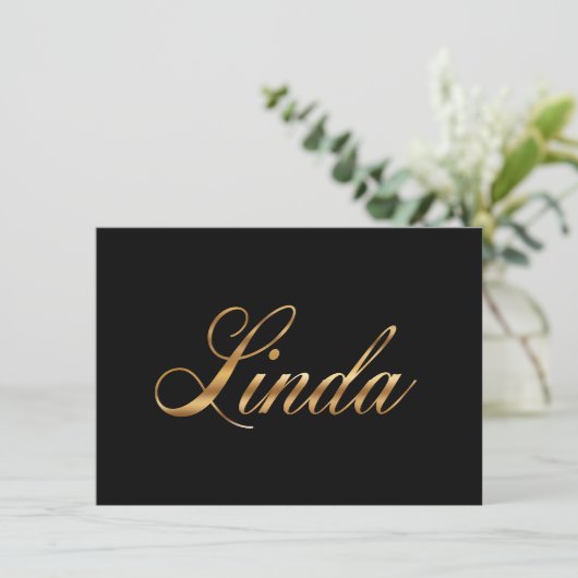 Linda gold Design Lettering Karte カード (スタンド正面)