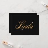 Linda gold Design Lettering Karte カード (正面/裏面インサイチュ)