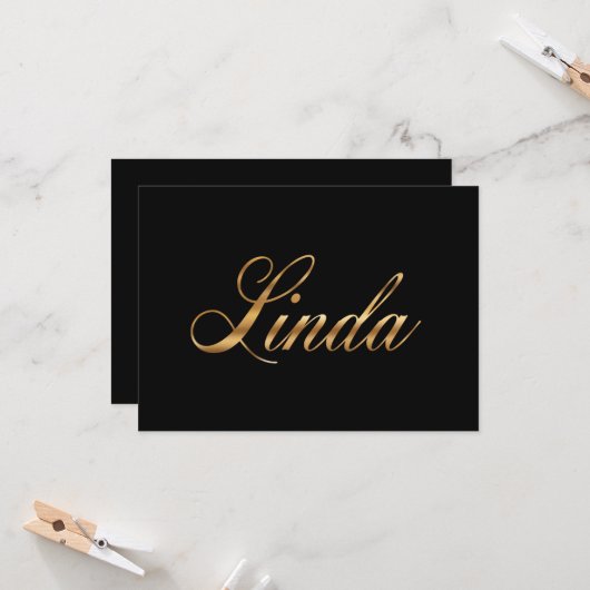 Linda gold Design Lettering Karte カード (正面/裏面インサイチュ)