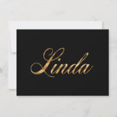 Linda gold Design Lettering Karte カード (裏面)
