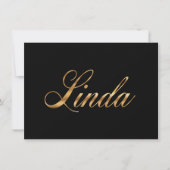 Linda gold Design Lettering Karte カード (正面)