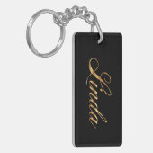 Linda gold Design Lettering Schlüsselanhänger キーホルダー (正面左)