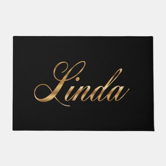 Linda gold Design Lettering Türmatte ドアマット (正面)