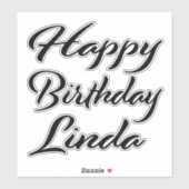 Linda Name Vorname black Sticker Geburtstag シール (シート)