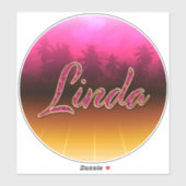 Linda Vorname Name golden pink Aufkleber Sticker シール (シート)