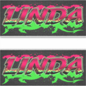 Linda Vorname Name Graffiti Aufkleber Sticker シール (正面)