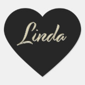 Linda white gold Handwriting Aufkleber Herz ハートシール (正面)