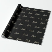 Linda white gold Handwriting Geschenkpapier ラッピングペーパー (アンロールド)