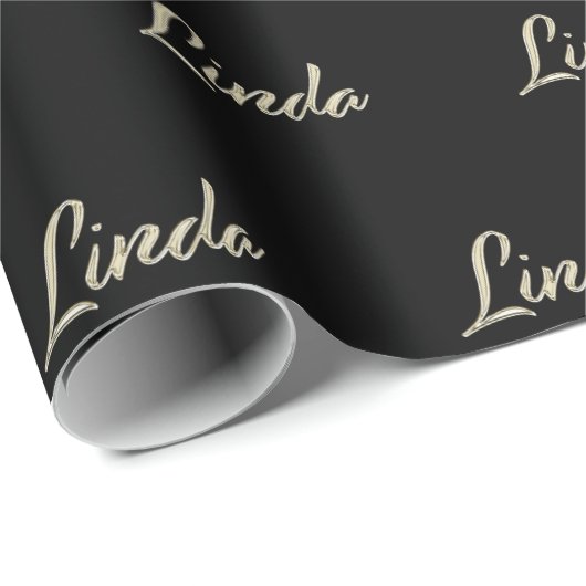 Linda white gold Handwriting Geschenkpapier ラッピングペーパー (ロールコーナー)