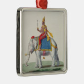 「L'Inde francaiseからのIndraかDevendra、…」の、英語 メタルオーナメント (右)