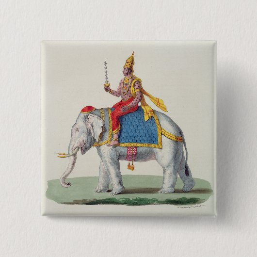 「L'Inde francaiseからのIndraかDevendra、…」の、英語 缶バッジ (正面)