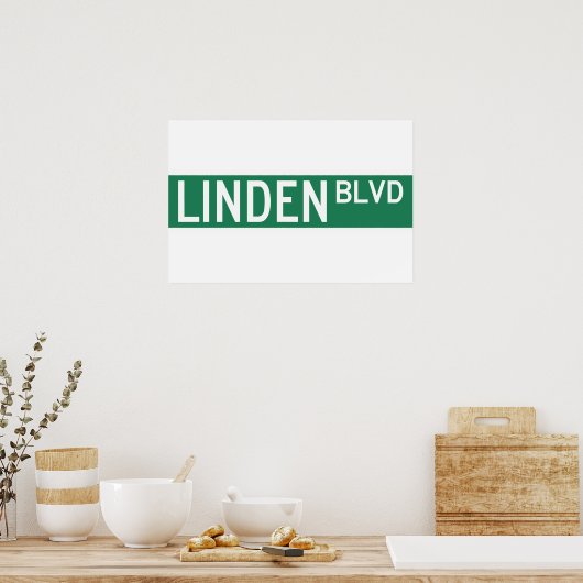 Linden Boulevard Sign ポスター (キッチン)
