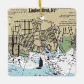 Lindenhurst NY航海のチャート セラミックオーナメント (正面)