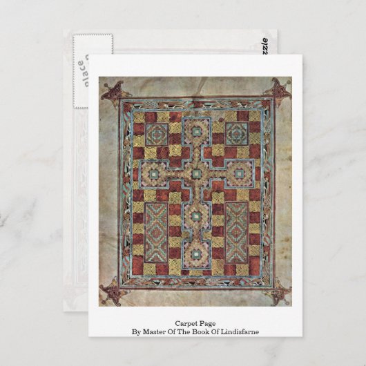 Lindisfarneの本のマスターによるカーペットページ ポストカード (正面/裏面)