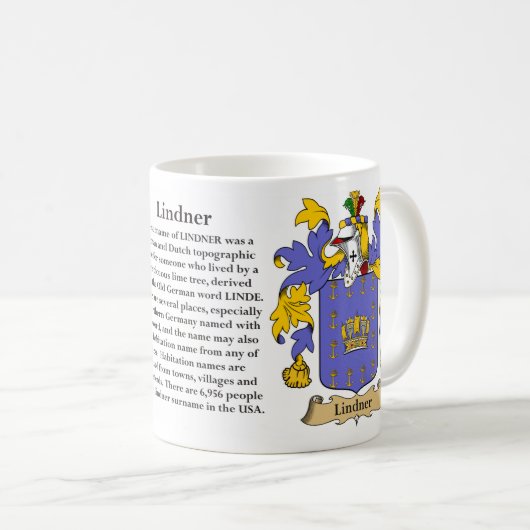 Lindner家族の紋章付き外衣 コーヒーマグカップ (正面右)