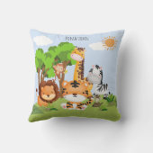 Lindo Animales de la Selva Acuarela Niños クッション (裏面)