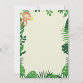 Lindo Animales de la Selva Acuarela Niños 招待状 (裏面)