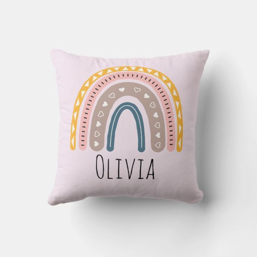 Lindo Arcoiris Boho Acuarela Multicolor  クッション (裏面)