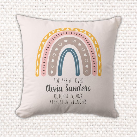 Lindo Arcoiris Boho Acuarela Multicolor  クッション
